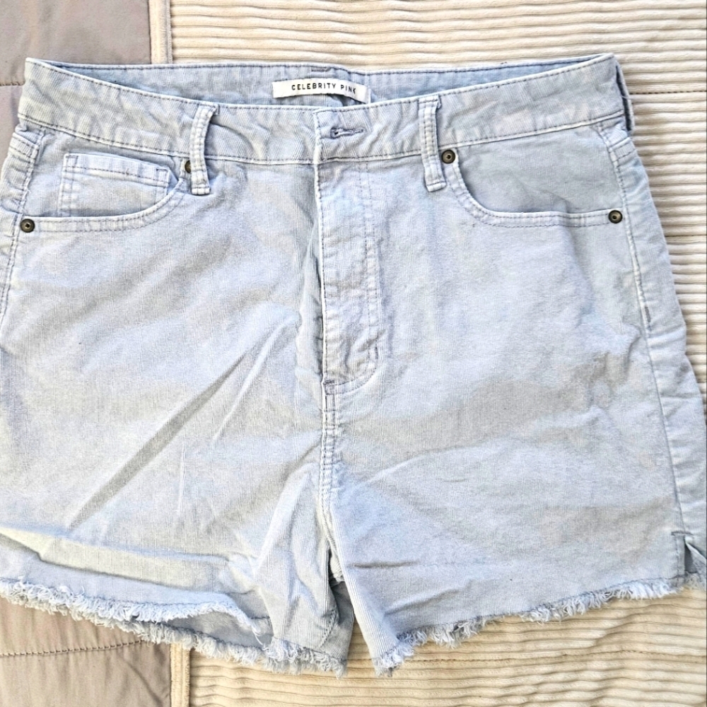 Celebrity Pink Women's Light Blue Corduroy  Shorts Size 17